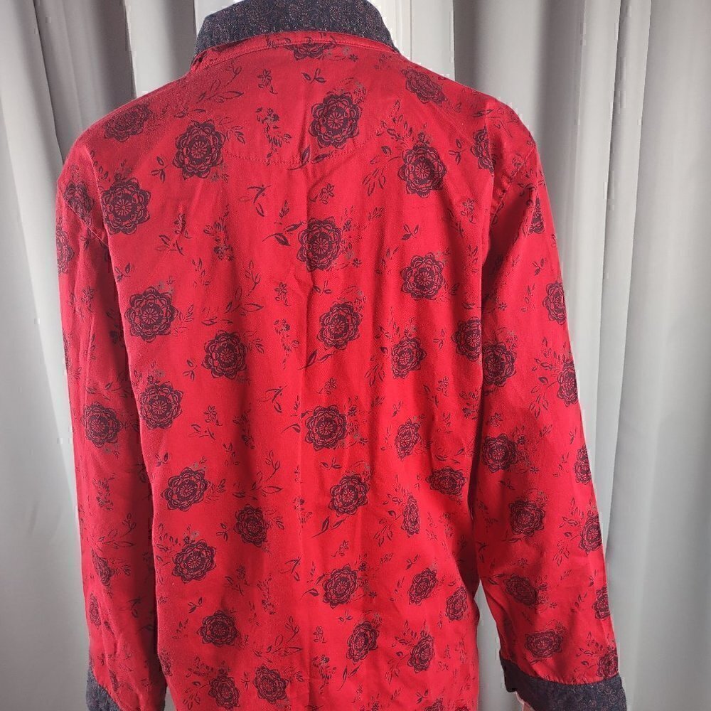 Nautica Rose Pattern Red 100% Cotton Cozy Pajama, Sleepwear Lounge Set Size L - Picture 4 of 16